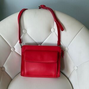 Red Crossbody Shoulder Bag - Classic Women's Handbag